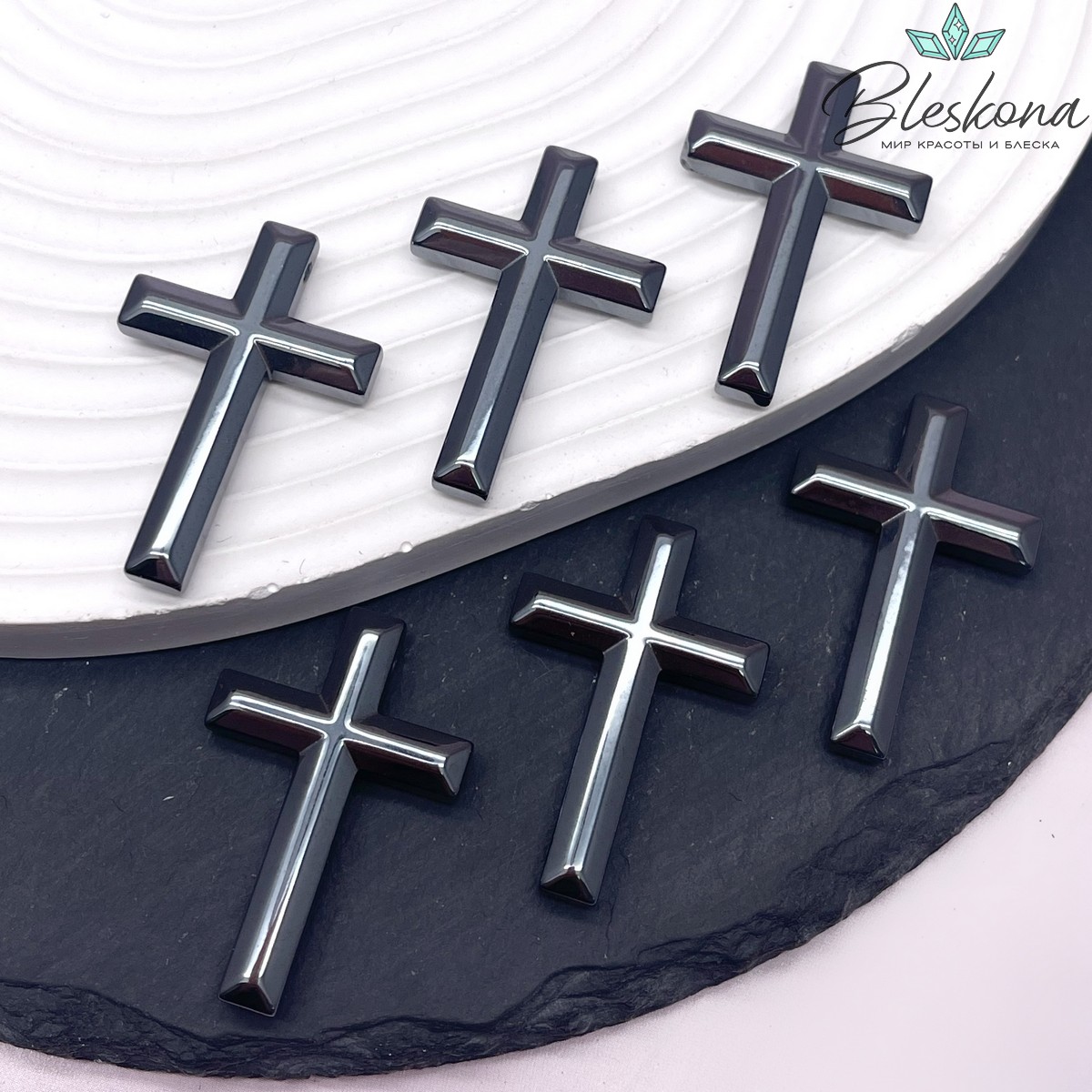 Подвеска крест Гематин 35,5*23,5 мм