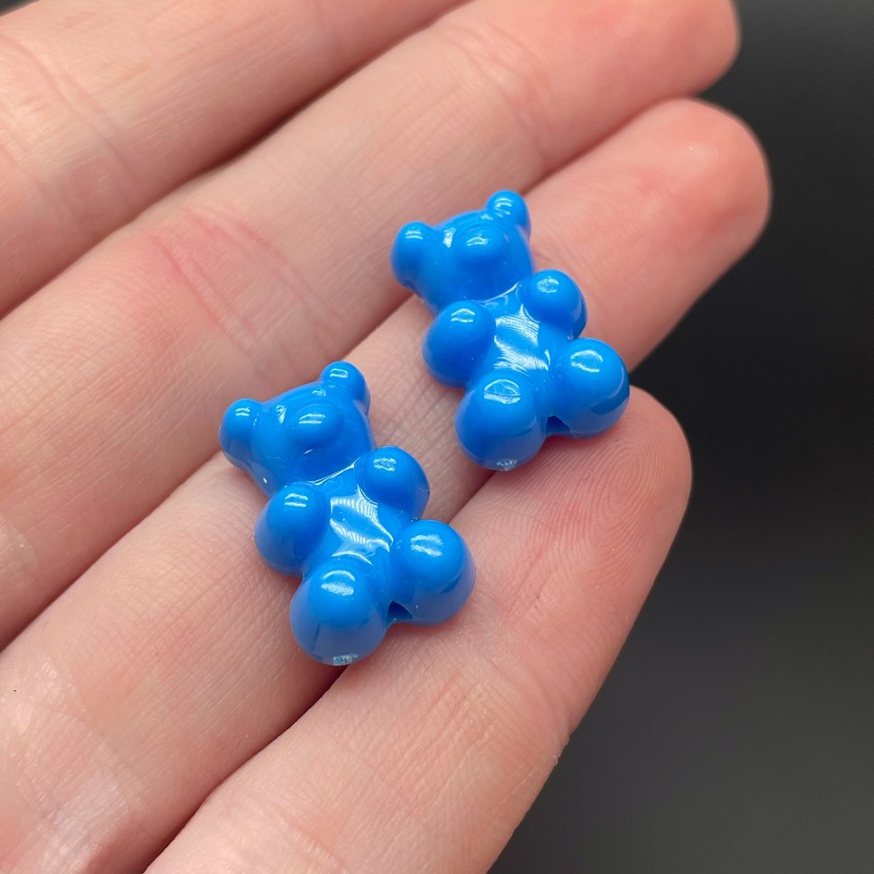 12*18 мм , Бусина Мишка синий