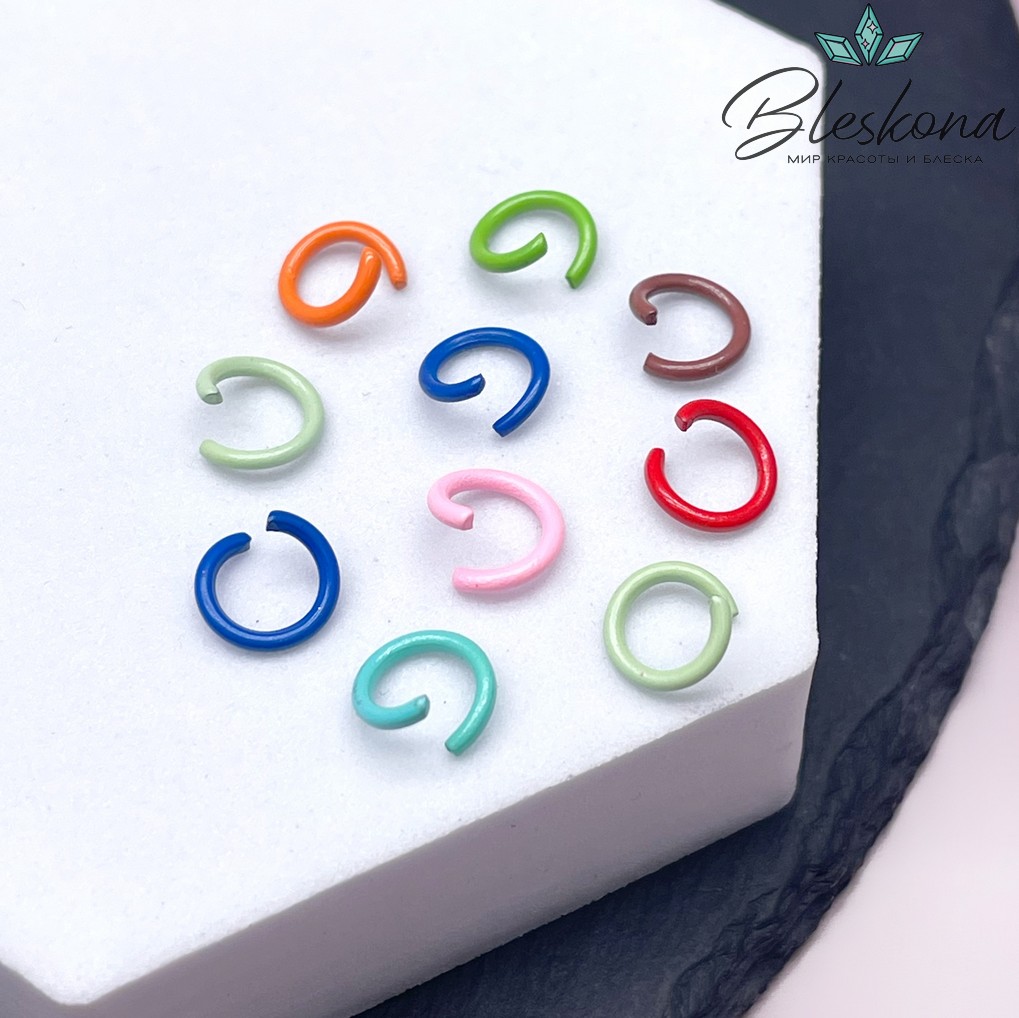 8 мм, Колечки эмаль микс уп.1 гр №1