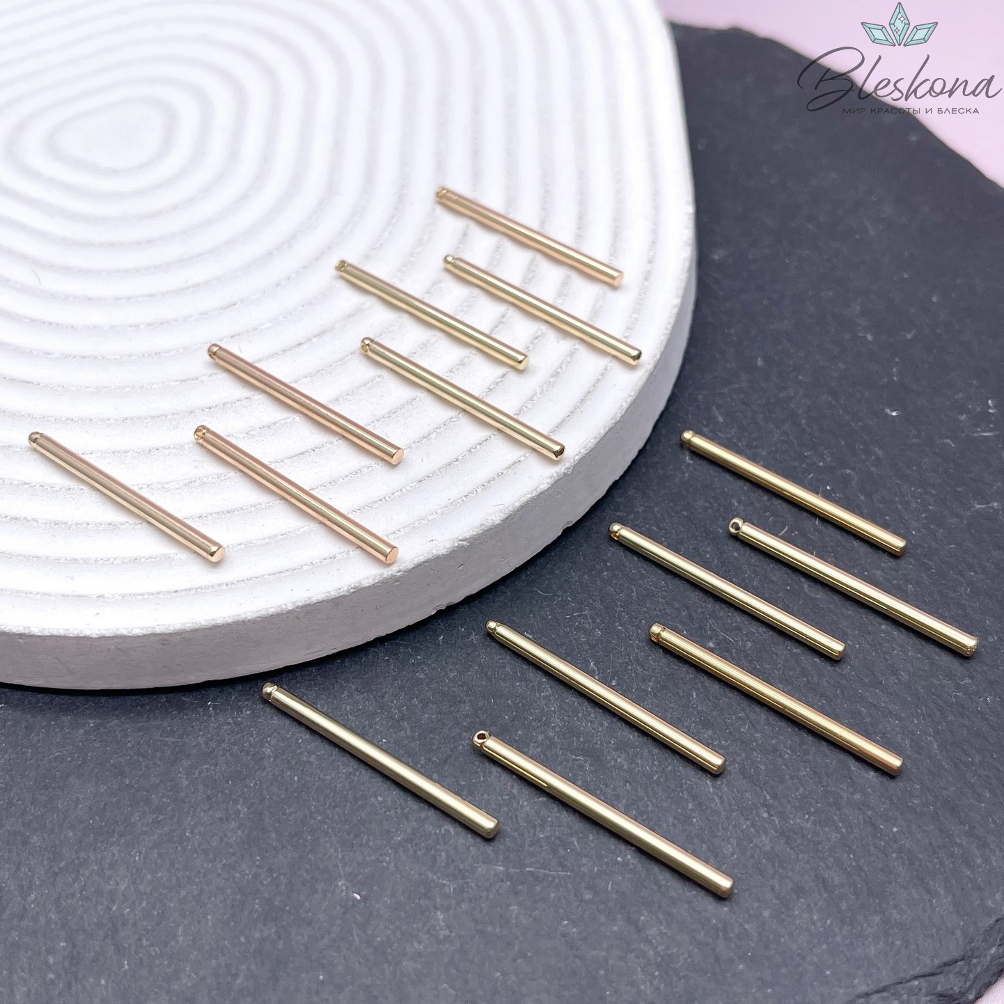 30*2 мм Цвет золото, Подвеска палочка круглая