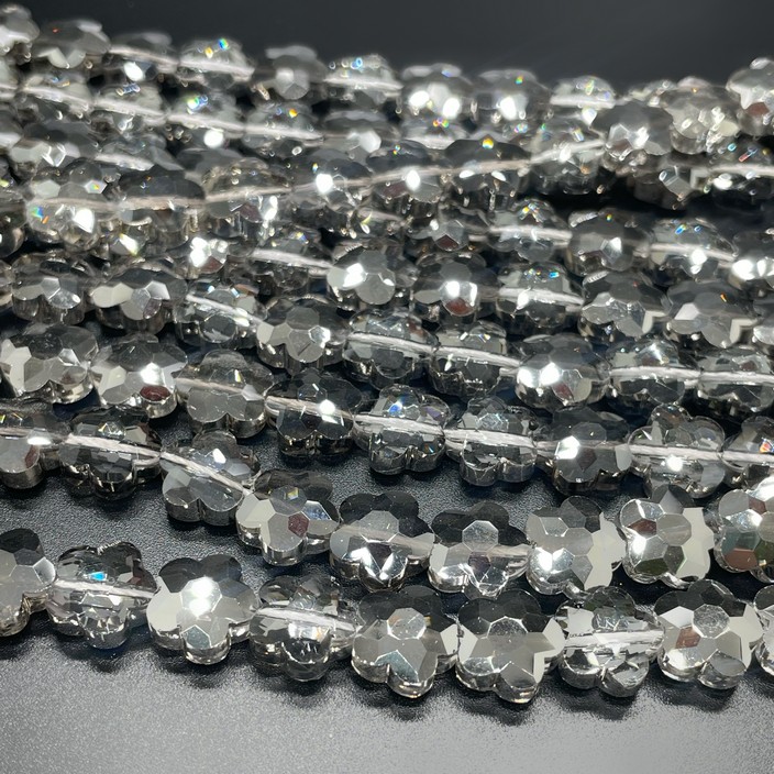 10 мм Стекло Lux, цветок, цвет темно- серый