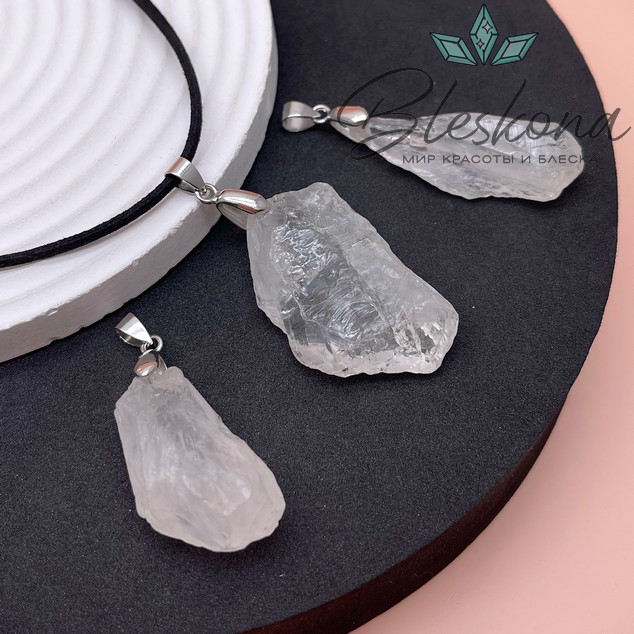 Подвеска Горный хрусталь необработанный фриформ 12-14 мм 