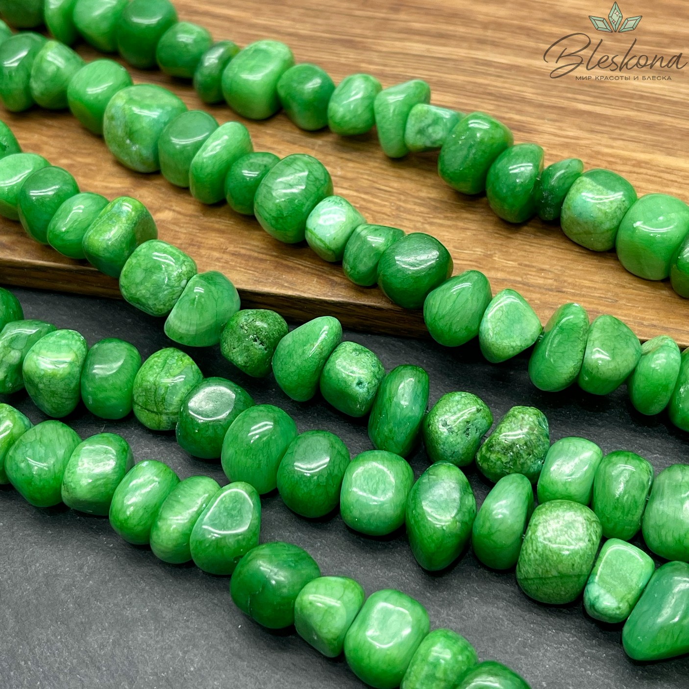 Оникс фриформ темно- зеленый №1 (6-10)*(10-15) мм