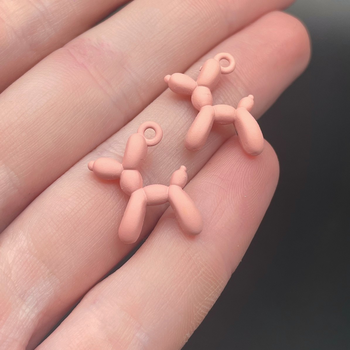 14*18 мм, Подвеска пудель розовая эмаль матовая