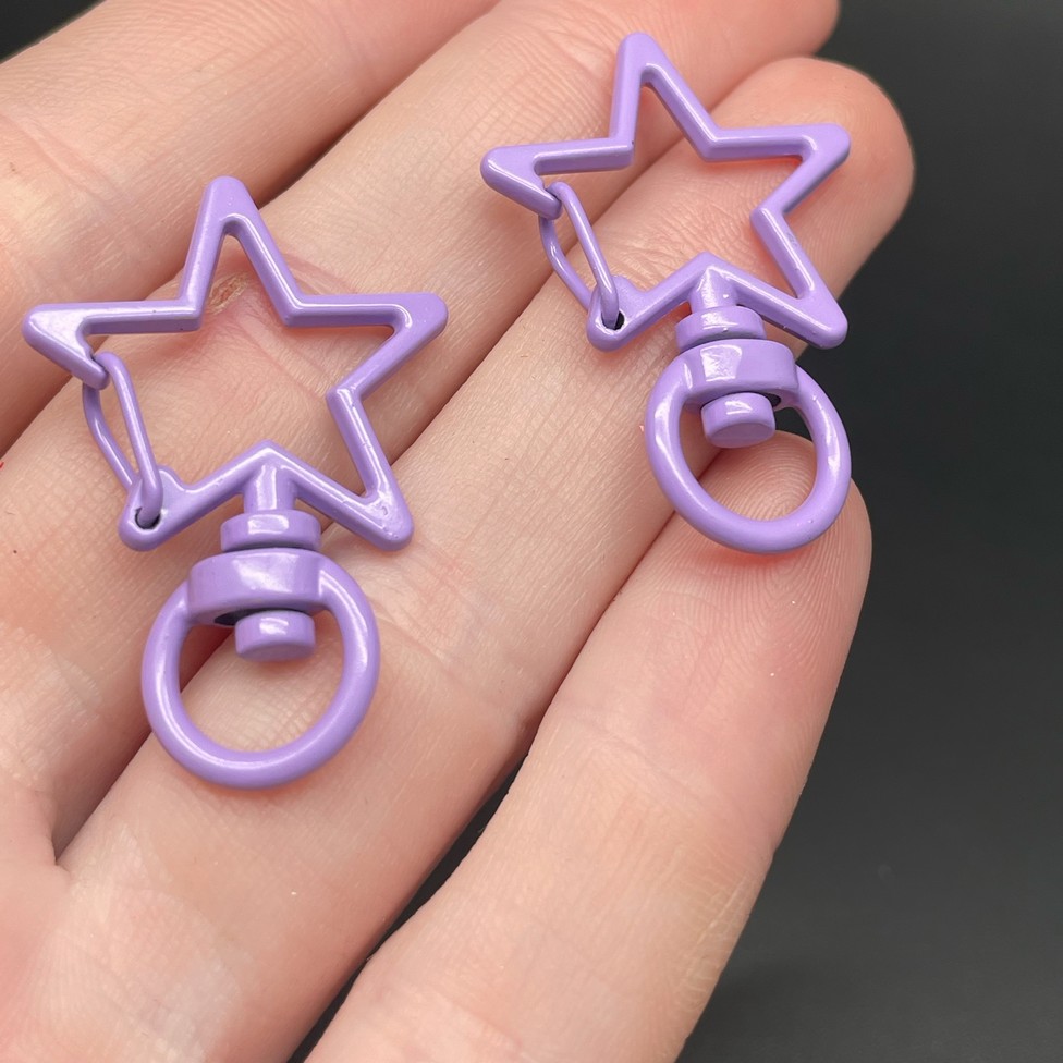 23*35мм , Замок крупный звезда светло-фиолетовая эмаль 