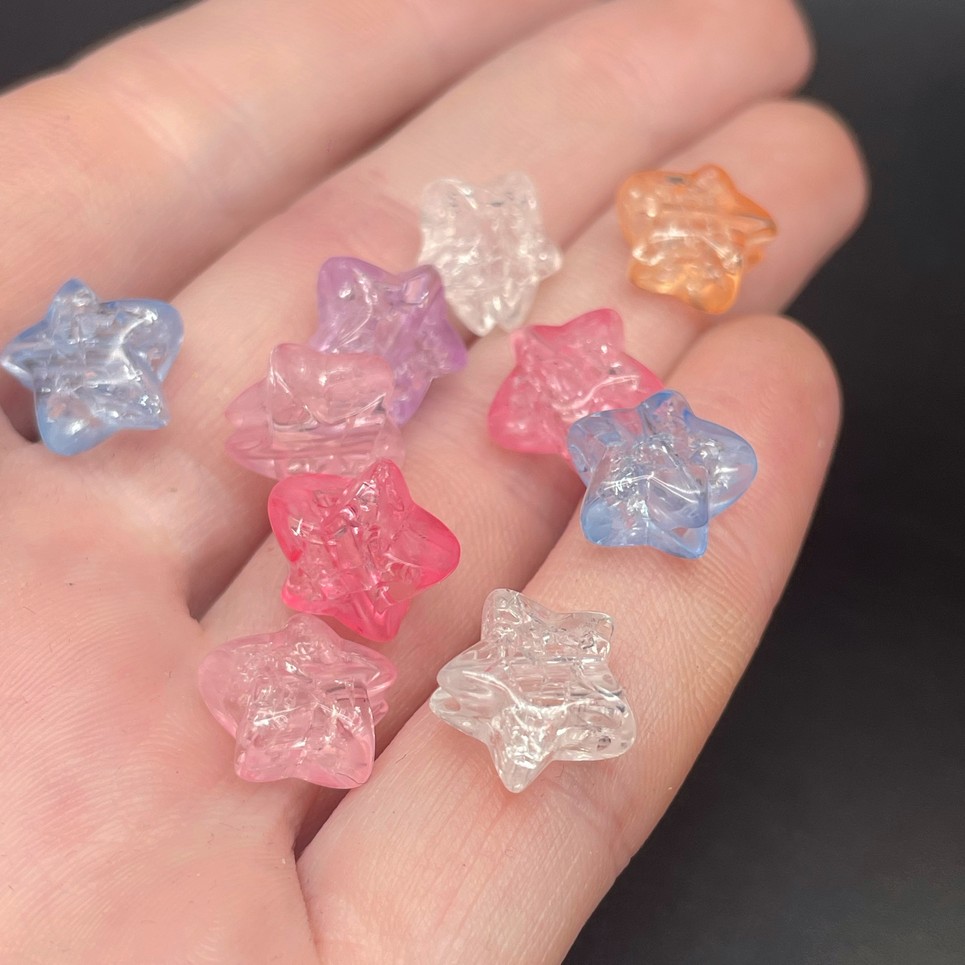 11 мм, Бусина звезды микс сахарные уп.10 шт  