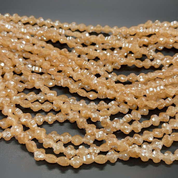 6 мм Стекло Lux, клевер,цвет карамельный 