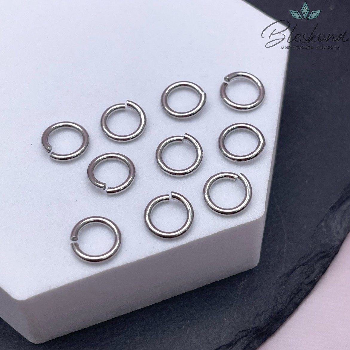 9*1,3 мм Цвет серебро, Колечки разъемные уп. 1 гр