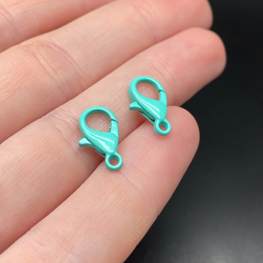 14 мм , Замок круглый  бирюзовая эмаль