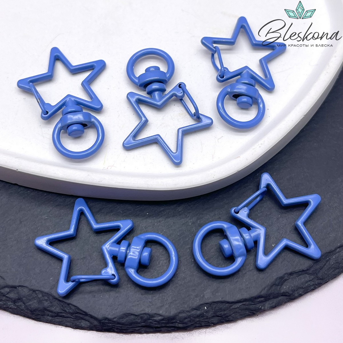 23*35мм , Замок крупный звезда сиреневая эмаль 