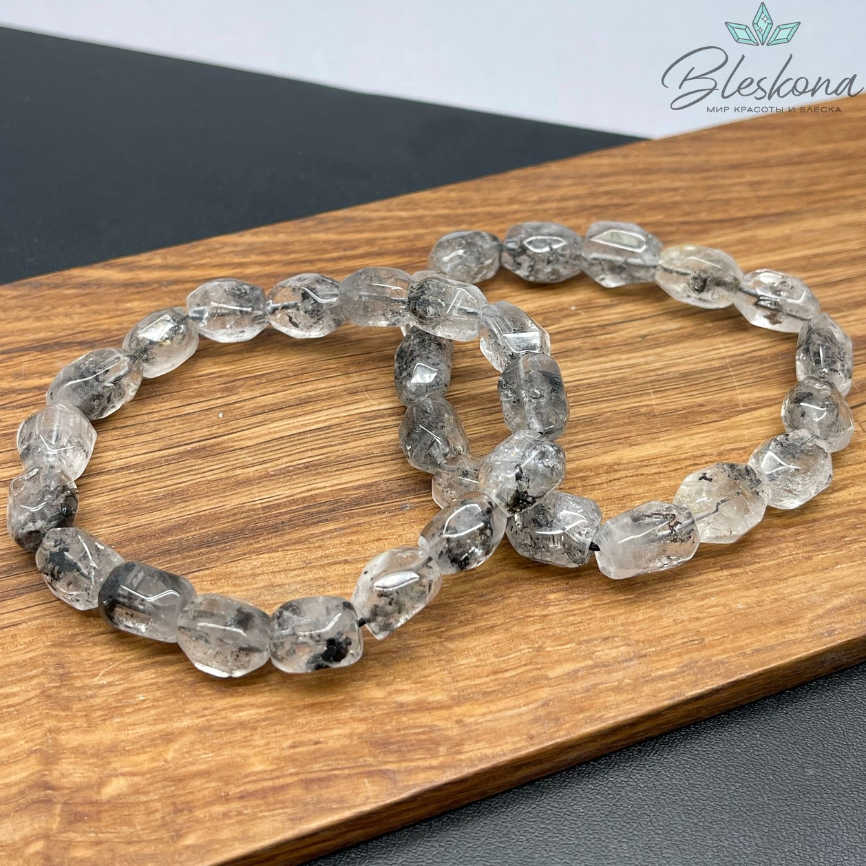 Херкимерский алмаз (кварц) галтовка огранка (8-9)*(11-13) мм сет 20 см