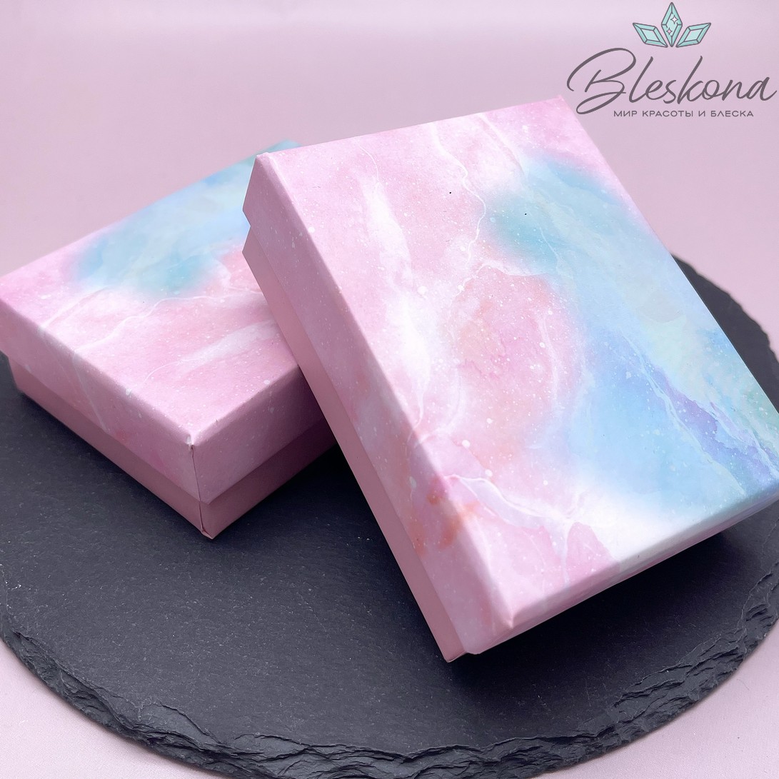 Коробка Галактика розовая черная подложка 9*7*3 см