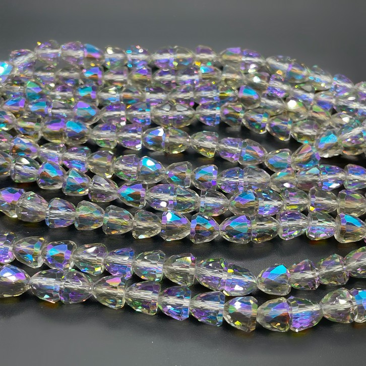 8 мм Стекло Lux, колокольчик, цвет песочный с фиолетовым переливом