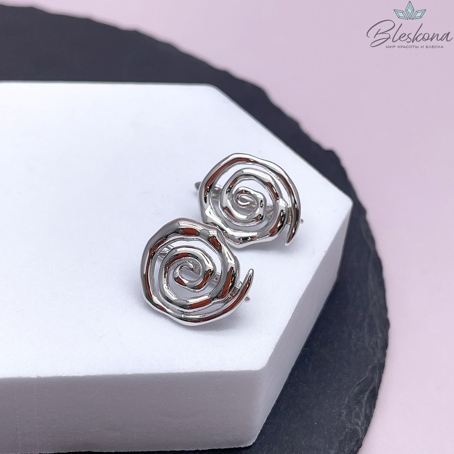 19*16 мм Цвет серебро, Швензы Спираль Люкс