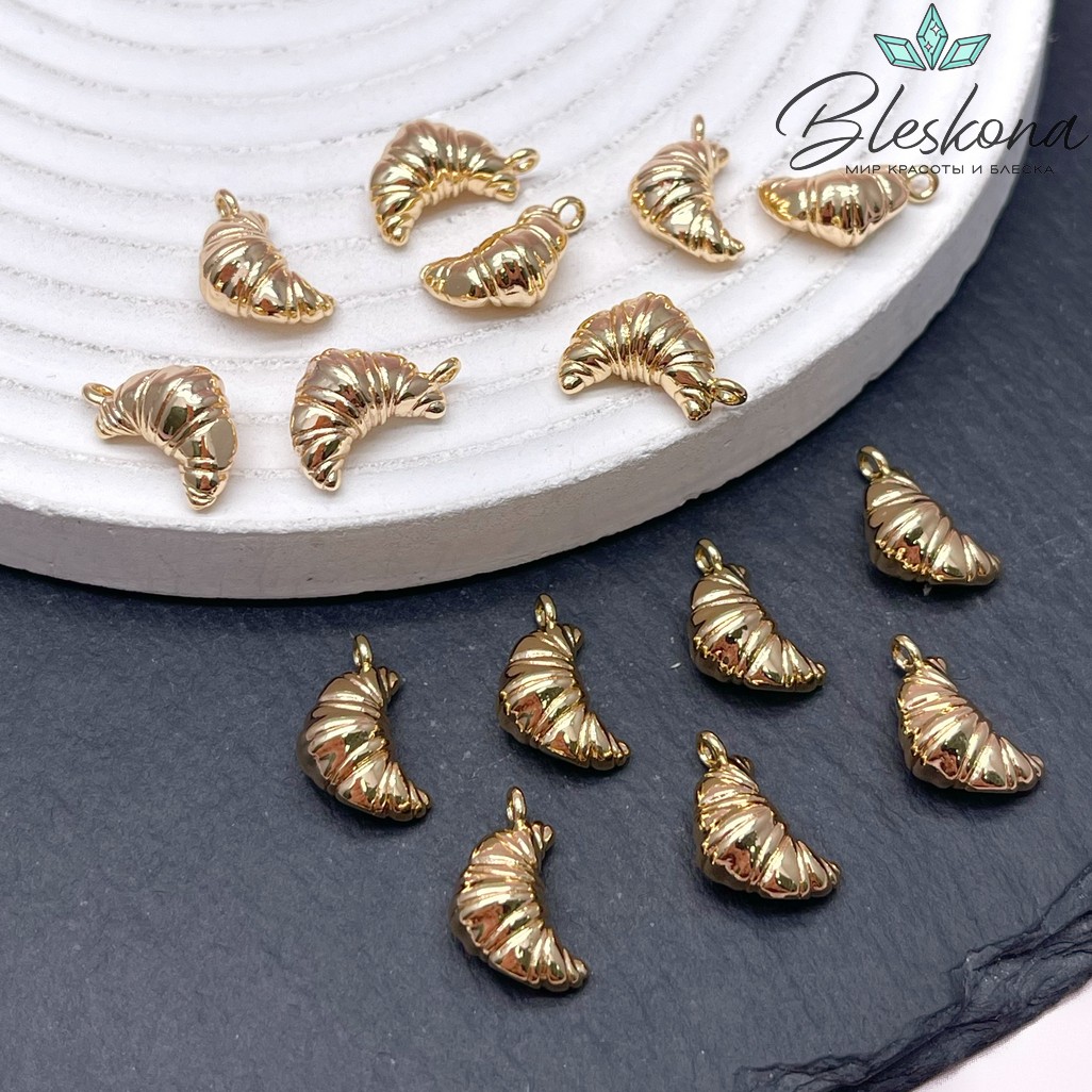 14,5*9 мм Цвет золото, Подвеска Круассан