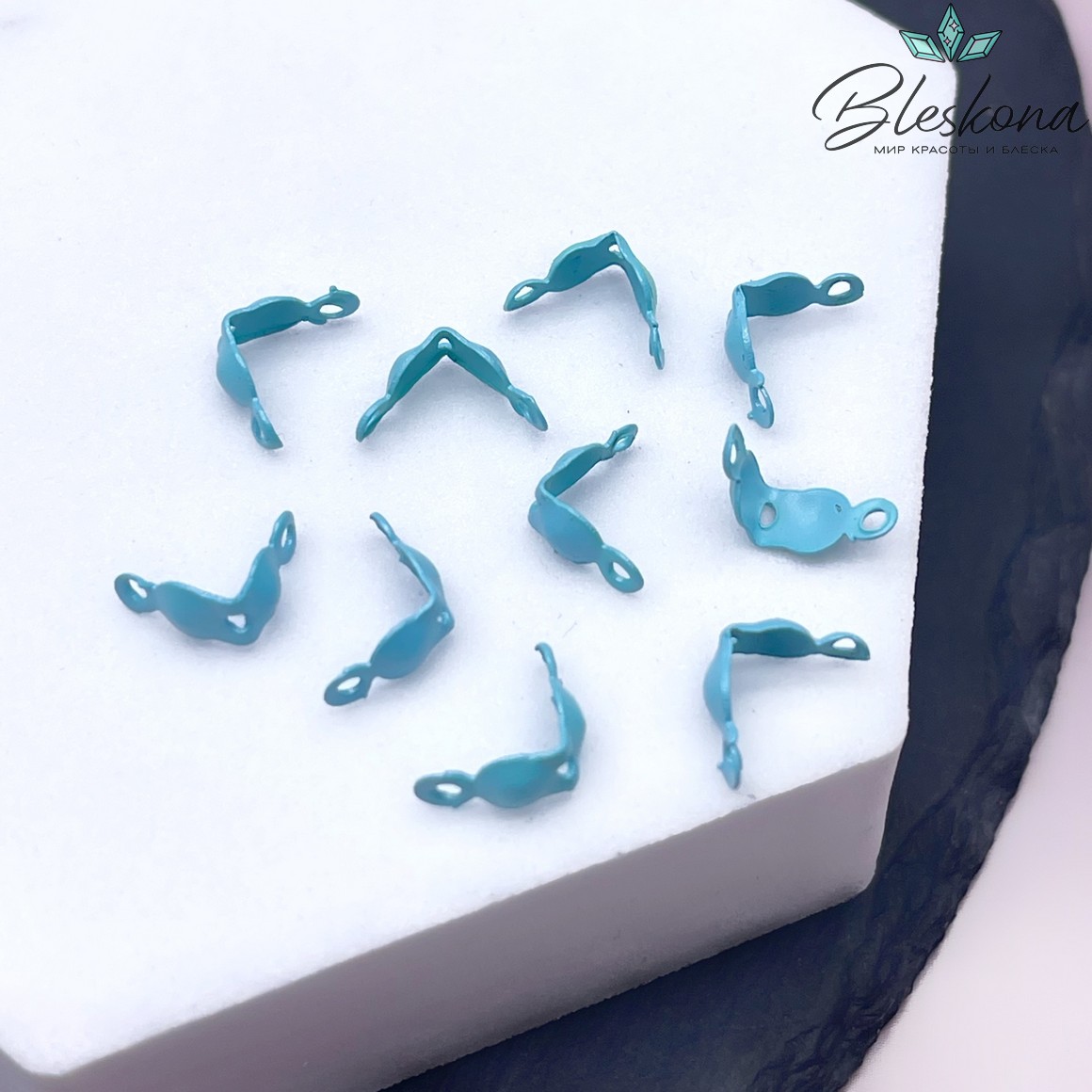 8,5*4 мм, Каллоты голубая эмаль уп.10шт