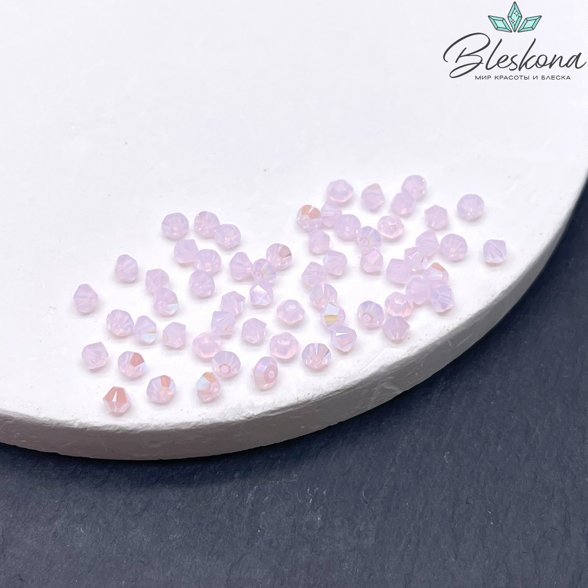 5328 Xilion Bicone 3mm Rose Water Opal Shimmer уп. 20шт.