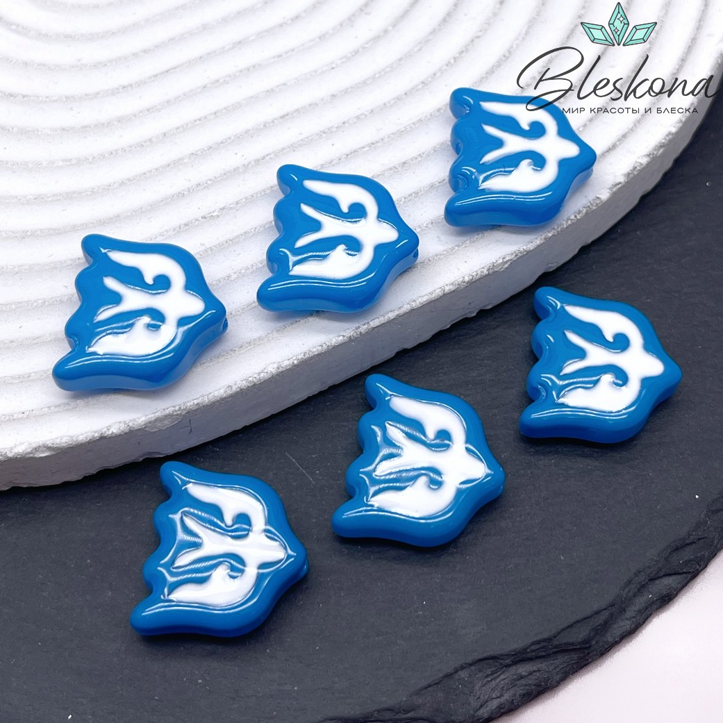 20*19 мм Бусина Ласточка голубая