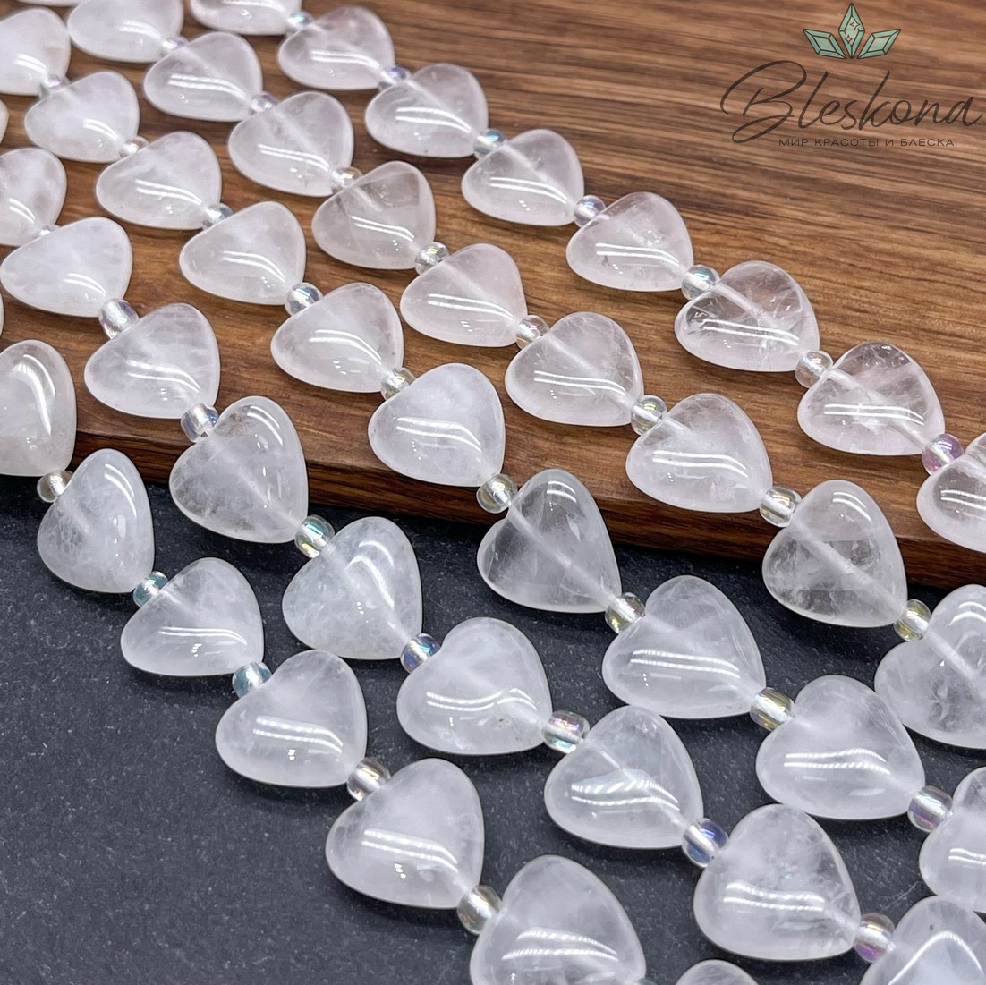 Сердца Горный хрусталь 14,5*14,5*6,5 мм