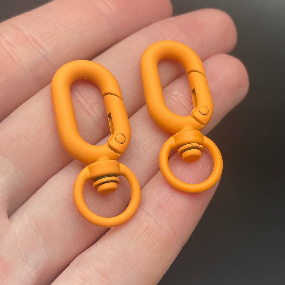 15,7*38мм , Замок крупный оранжевая  эмаль матовая