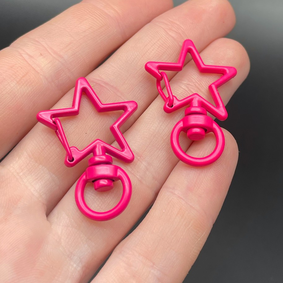 23*35мм , Замок крупный звезда малиновая  эмаль 