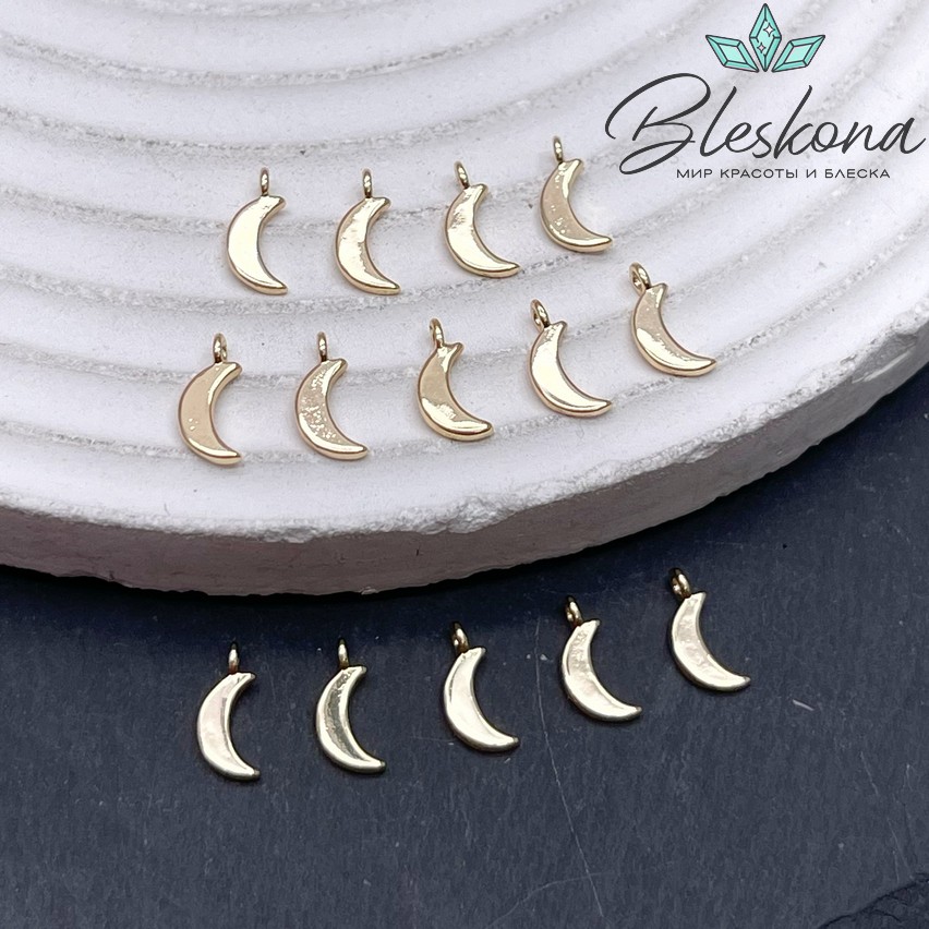 8,5*4 мм Цвет золото, Подвеска полумесяц гладкий 