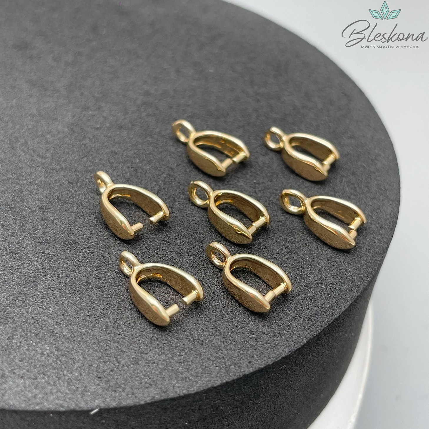10*3 мм Цвет золото, Бейл Зажимной гладкий мини Люкс