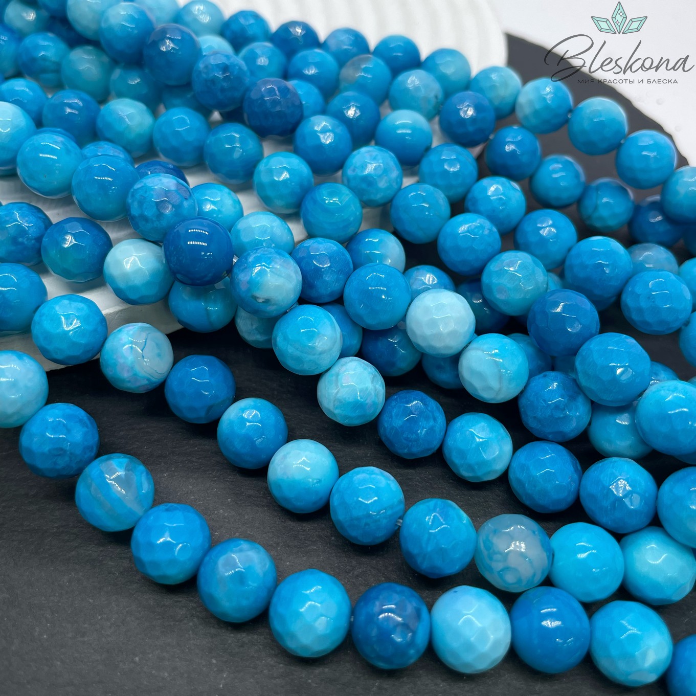 Агат с узором №24 огранка 10 мм