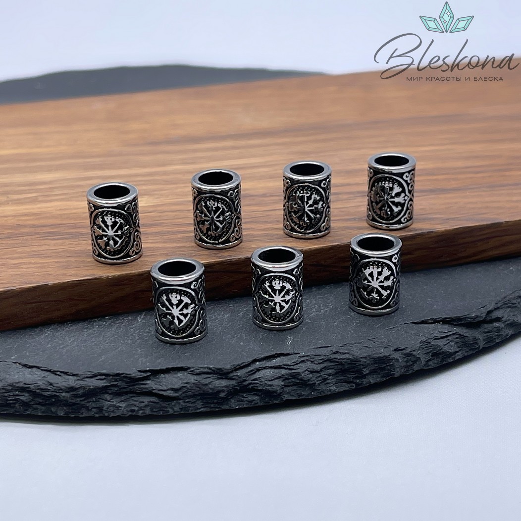 Руна Вегвизир, цвет серебро 12*9 мм 