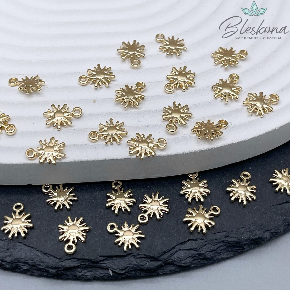 10*8 мм Цвет золото, Подвеска мини солнце Люкс GK1020