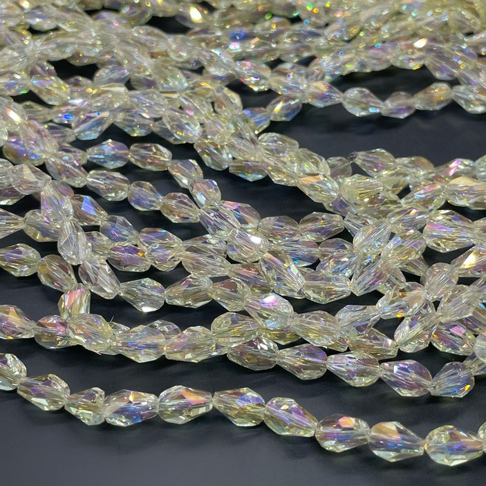 6*8 мм Стекло Lux, ракушка, цвет AB