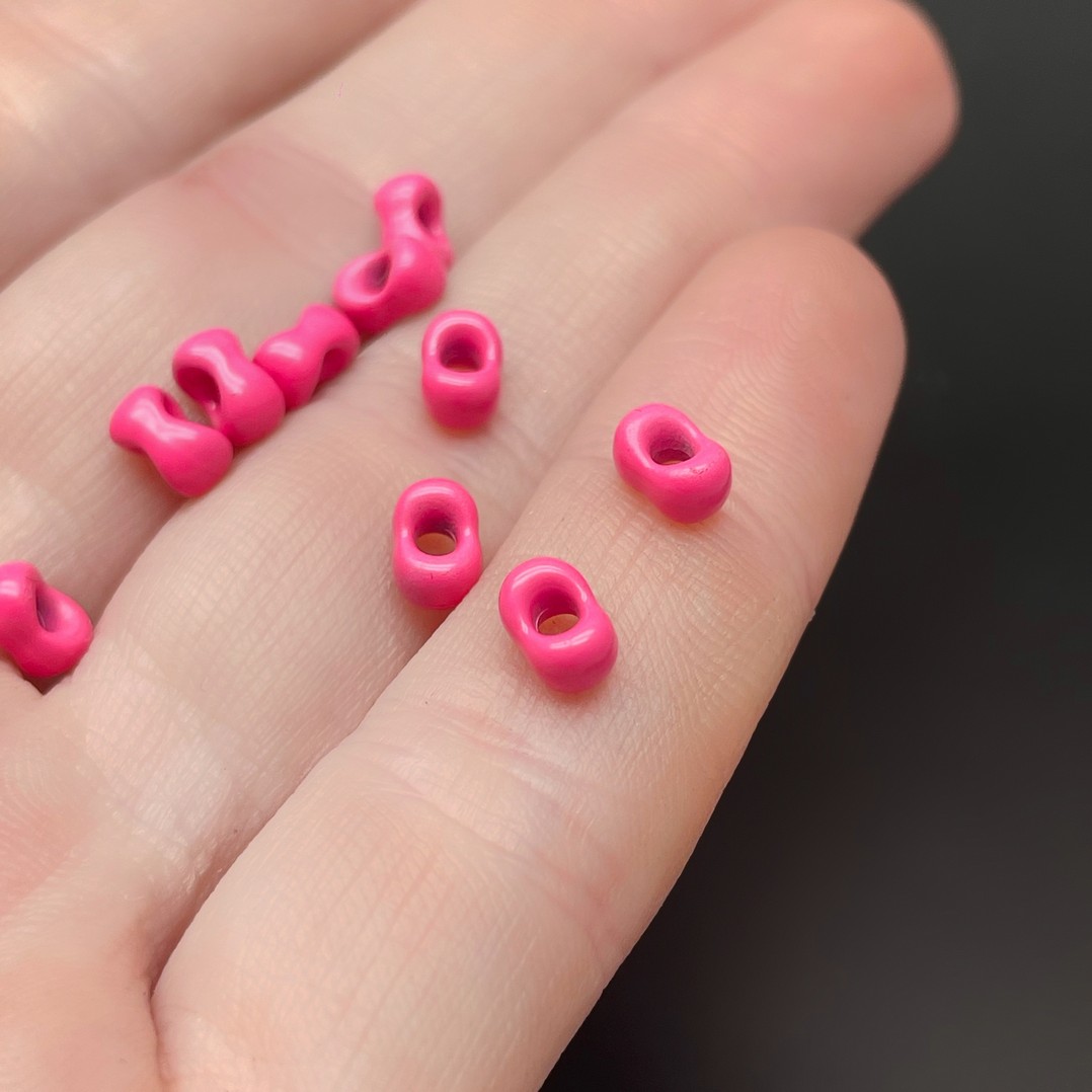 4*6 мм , Бусина - разделитель ярко-розовая эмаль уп.10шт