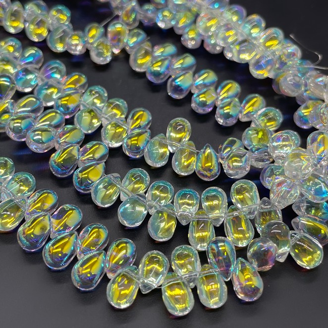 6*9 мм Стекло Lux, капля отверстие поперек, цвет AB