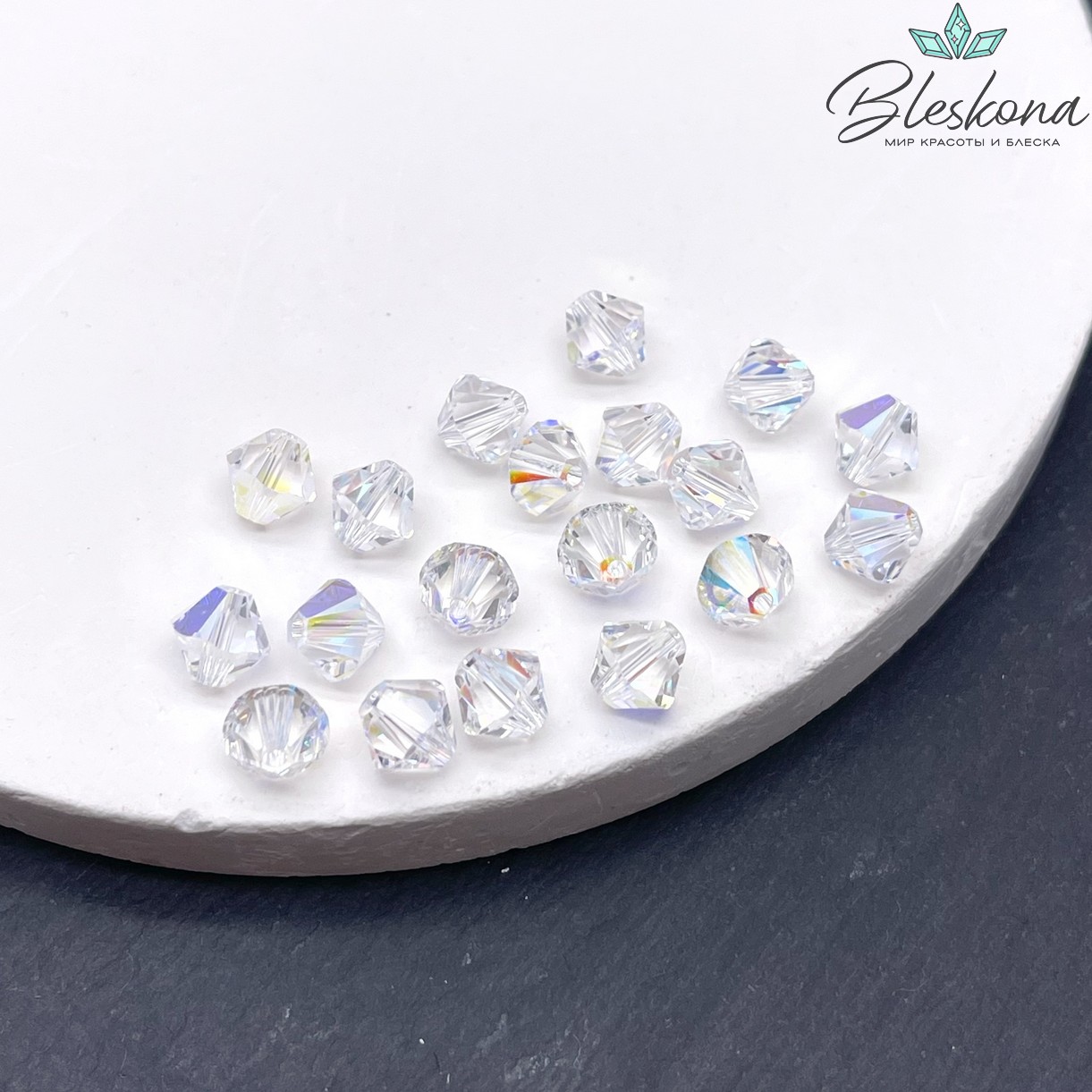 5328 Xilion Bicone 6 mm Crystal Aurore Boreale уп. 10шт