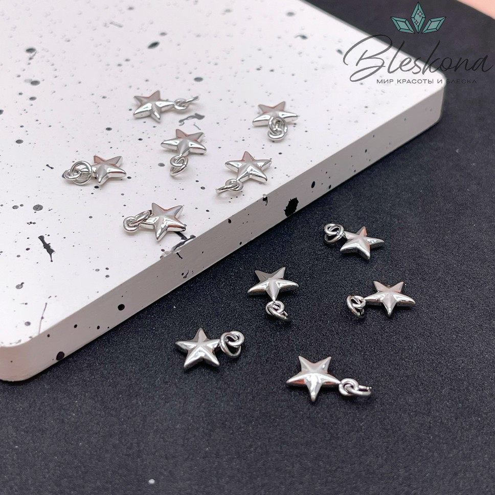 10*8 мм Цвет серебро, Подвеска звезда