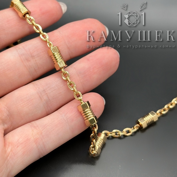 Цепь №157-1 цвет золото 10*5 мм