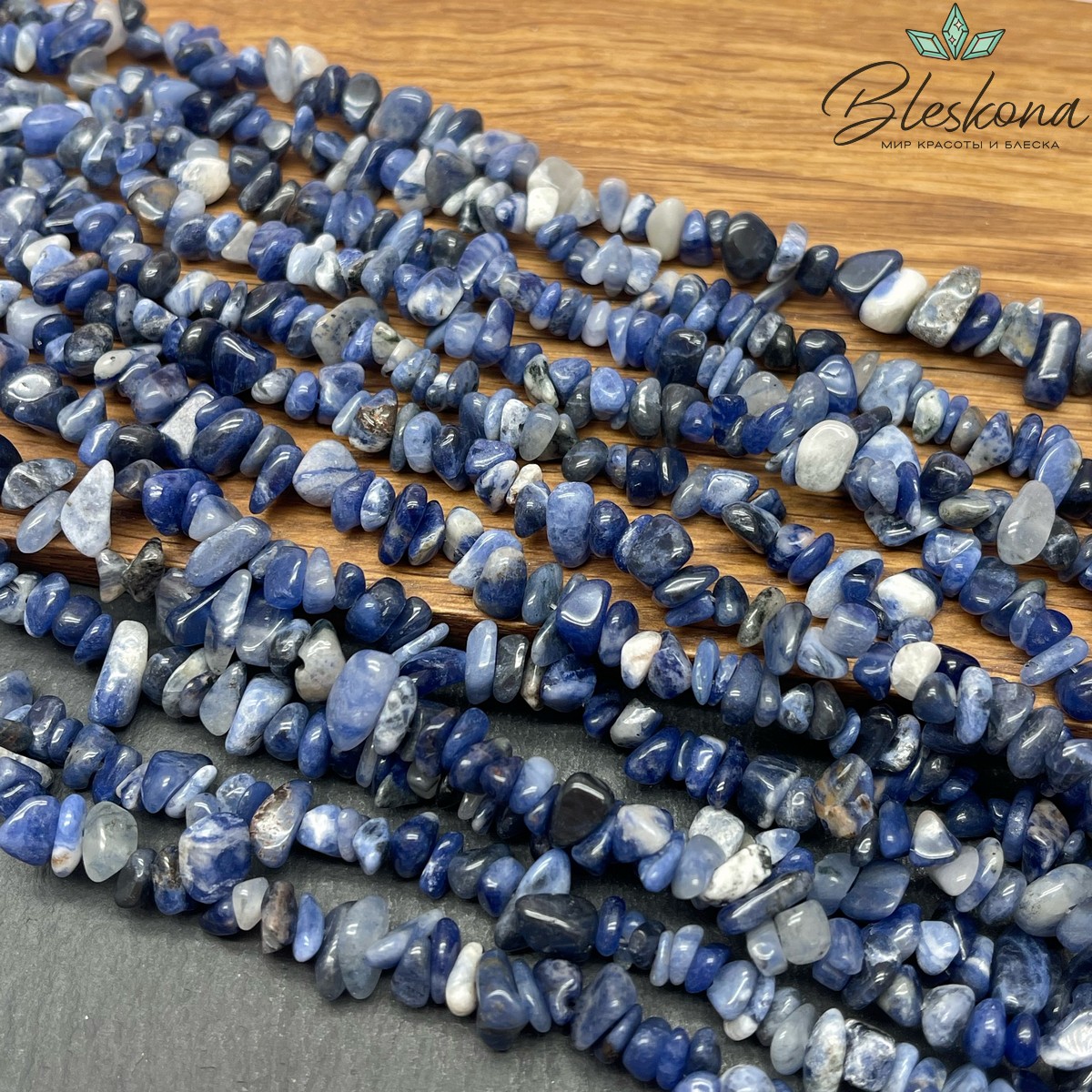 Крошка Содалит ширина бусин ~ 7-9 мм