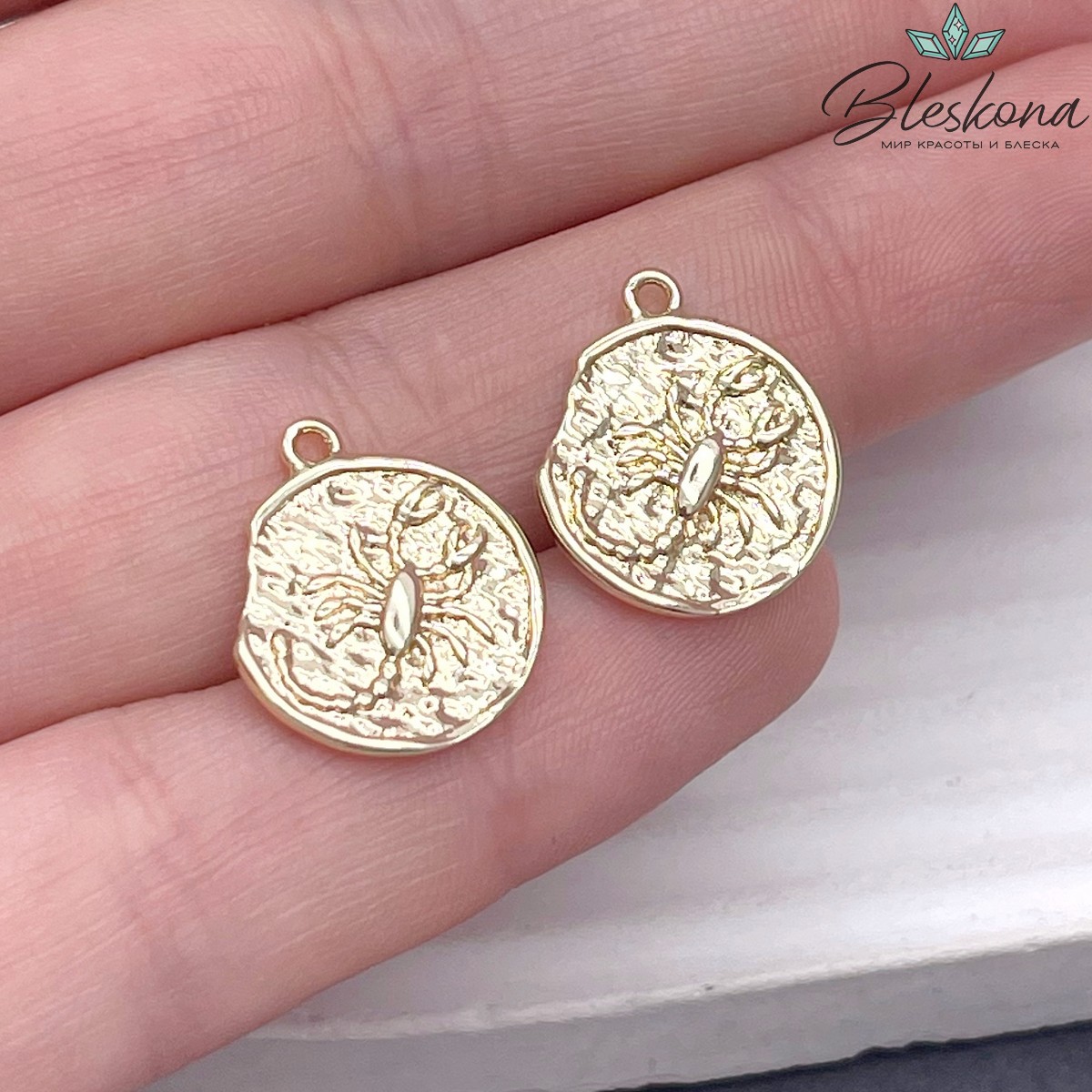 14 мм, цвет золото, Подвеска Скорпион Р16685