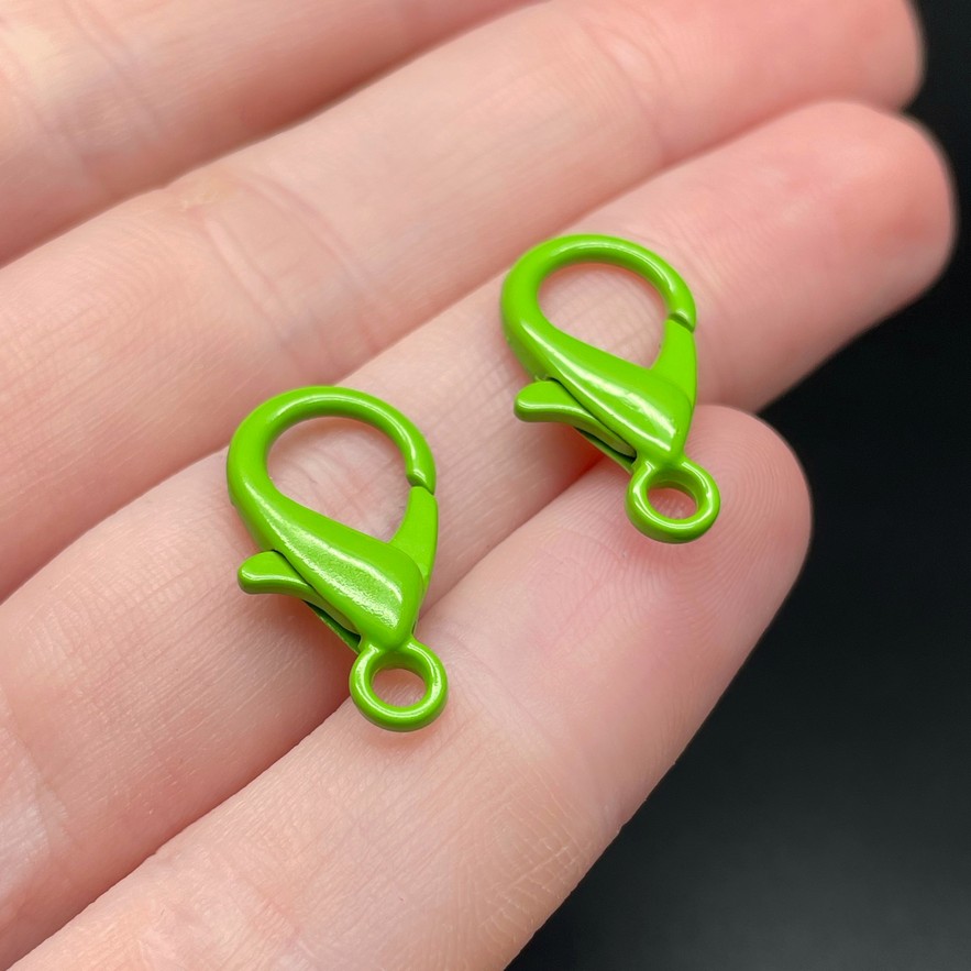 16 мм , Замок круглый  зеленая эмаль