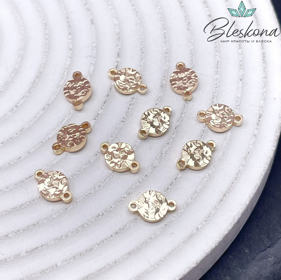 9,7*6 мм Цвет золото, Коннектор круг 