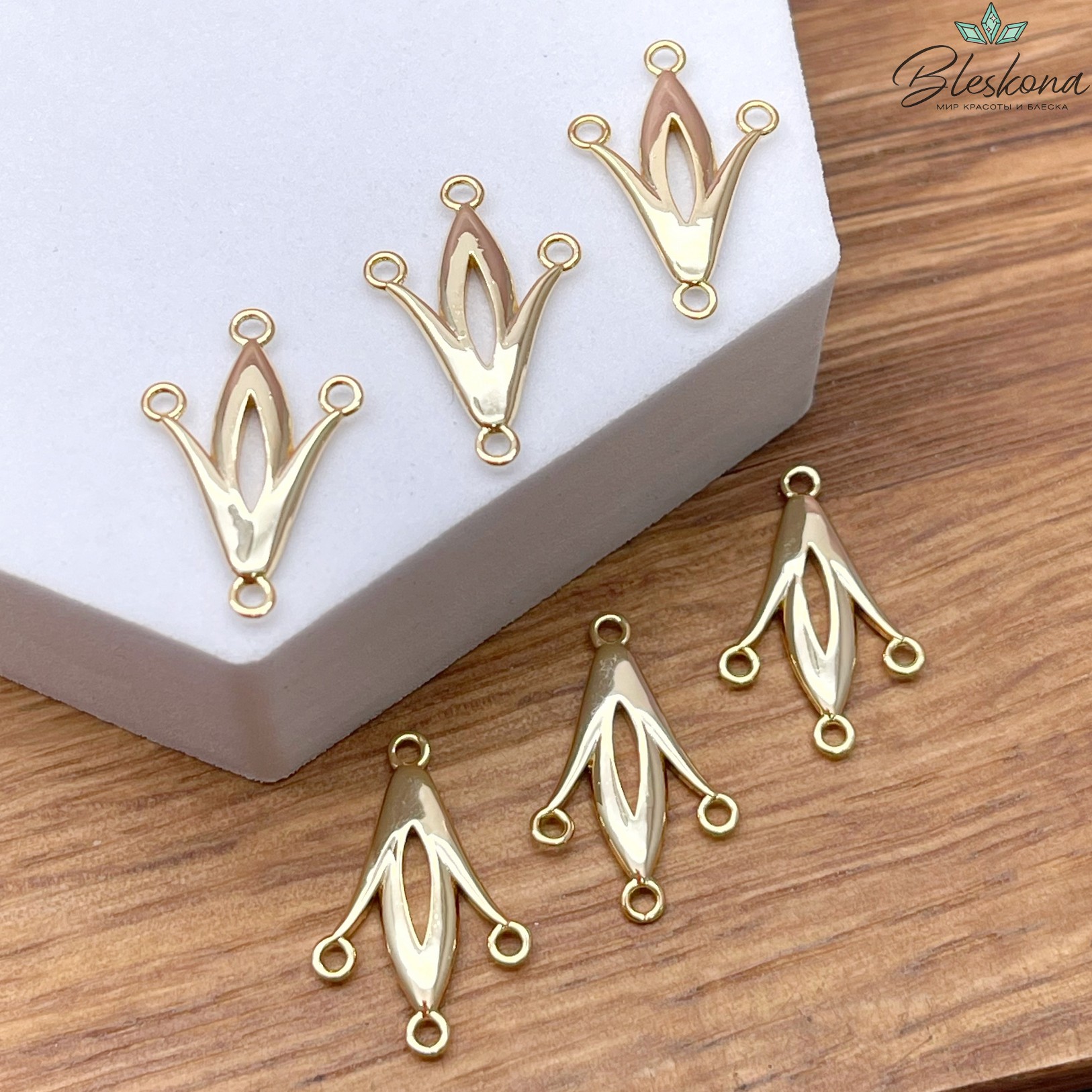 21*13,5 мм Цвет золото, Коннектор Этно №17 