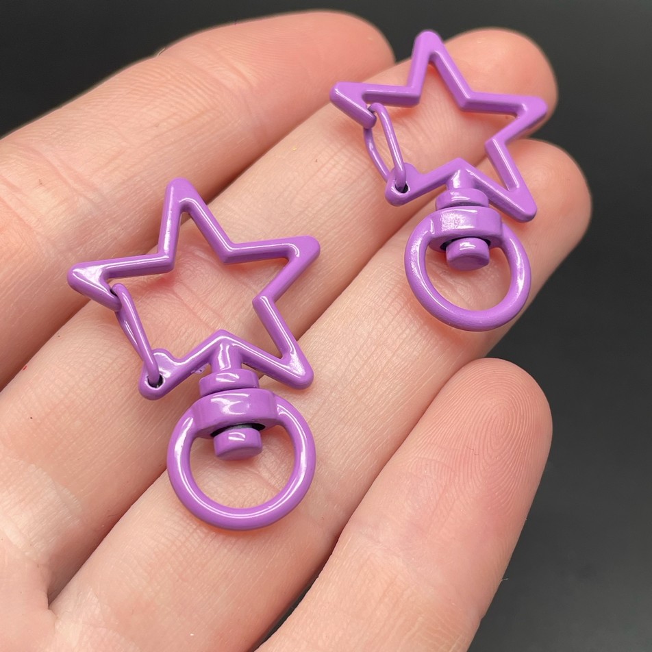 23*35мм , Замок крупный звезда фиолетовая эмаль 