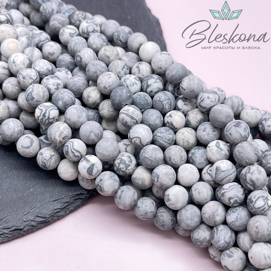 Яшма картографическая матовая 8 мм