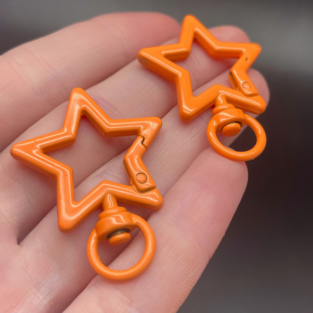 30,5*40мм , Замок крупный звезда оранжевая эмаль 