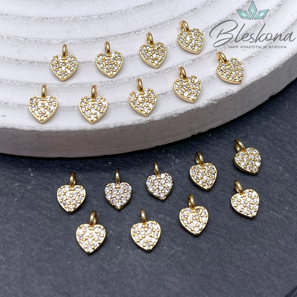 7,4*5 мм Цвет золото, Подвеска мини сердце