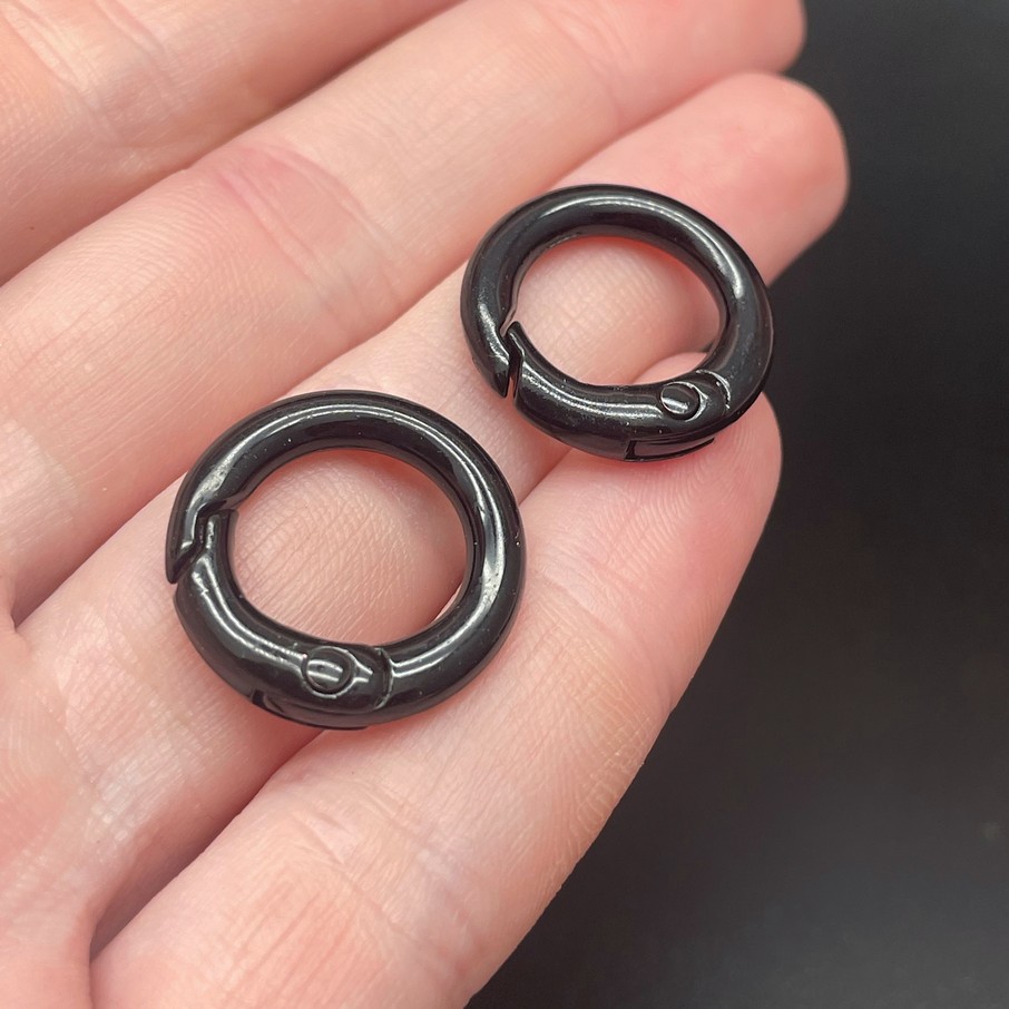 20мм , Замок круг черная эмаль 