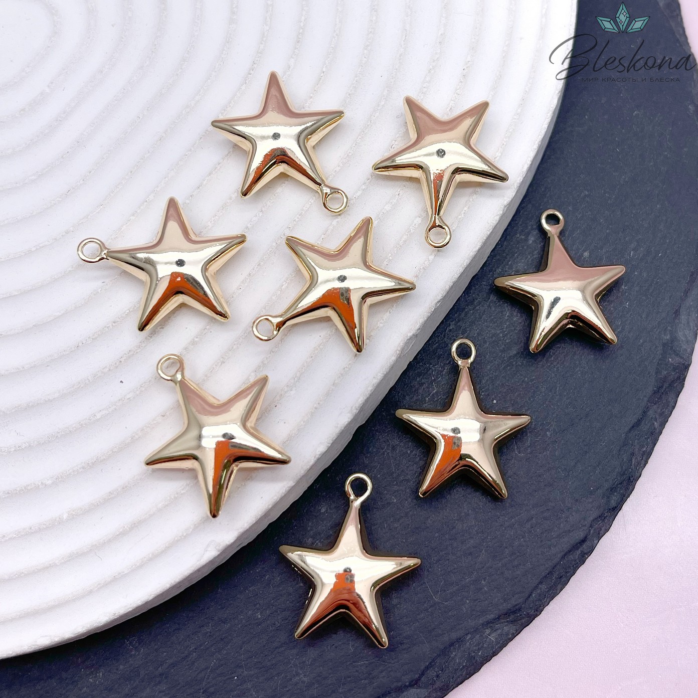 23*20мм Цвет золото, Подвеска звезда объемная