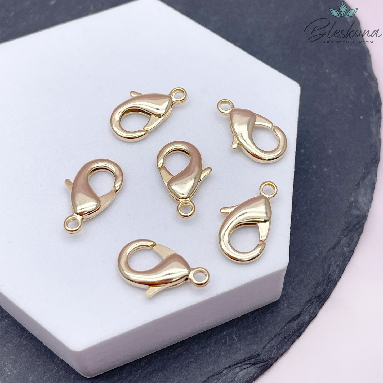 19 мм Цвет золото, Замок округлый
