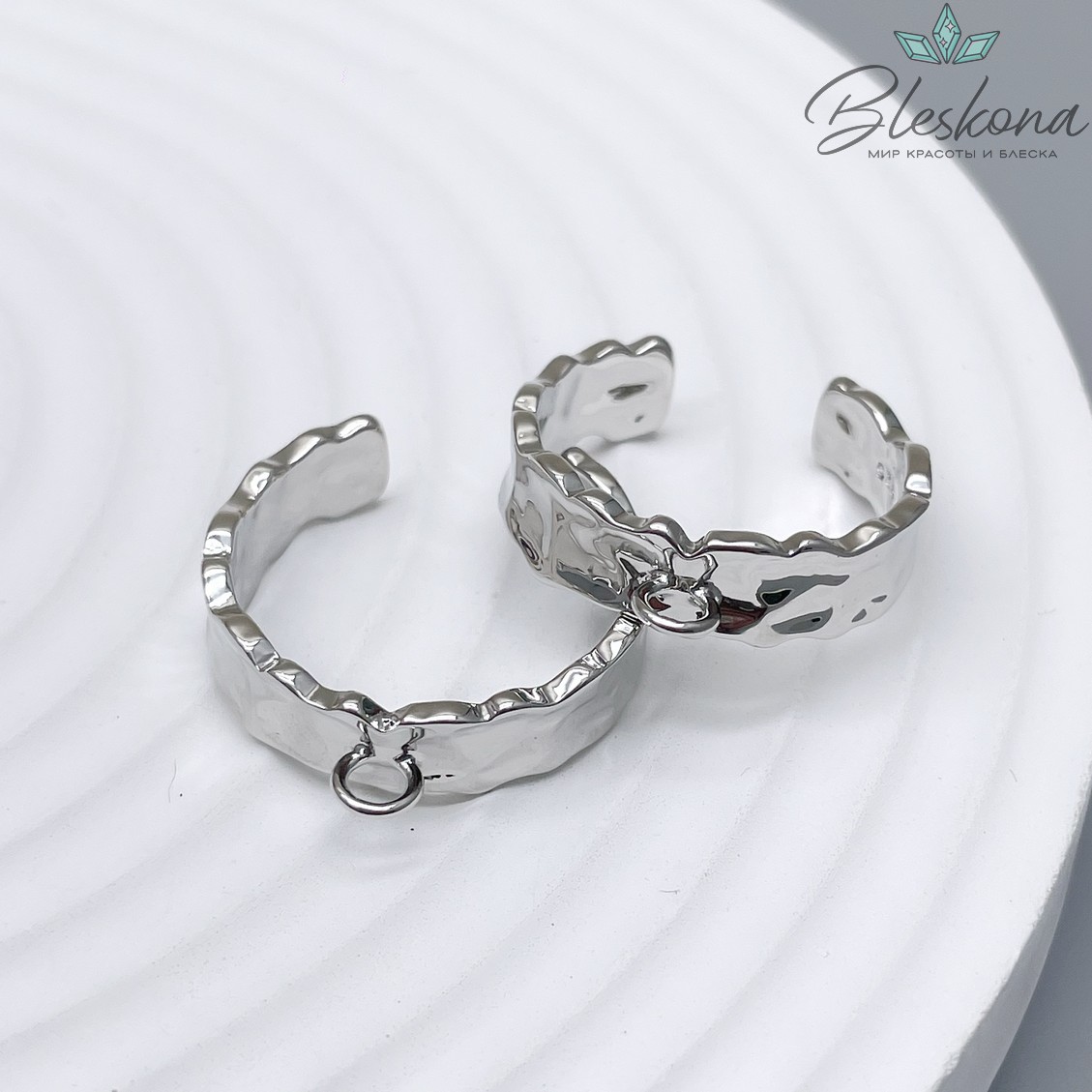 20мм, Цвет серебро, Основа для колец Люкс №2