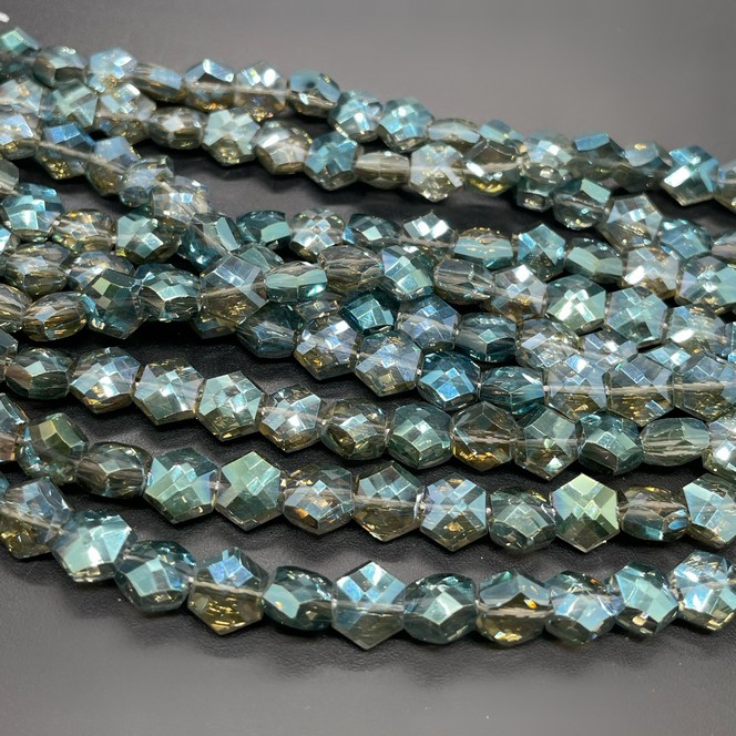 7*6 мм Стекло Lux, шестиугольник, цвет бордо хамелеон